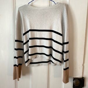 White, Black and Dusty Pink Long Sleeve Top